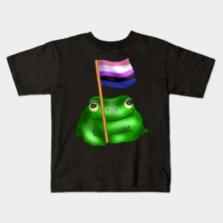 GenderFluid LGBTQ Frog Kids T-Shirt